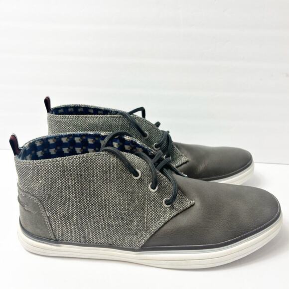BEN SHERMAN MEN'S TWEED CHUKKA STYLE LACE UP SNEAKERS GRAY BLACK SIZE US 11 - Picture 7 of 8